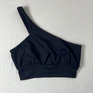 Women's ALO Flex Yoga Diagonal Sports Bra, Black, Size XS